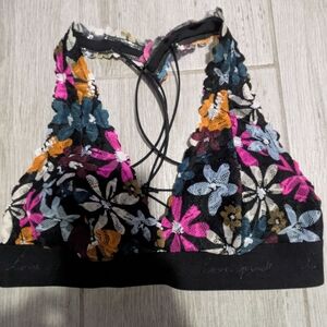 PINK Victoria Secret Colorful Floral Lace Bralette